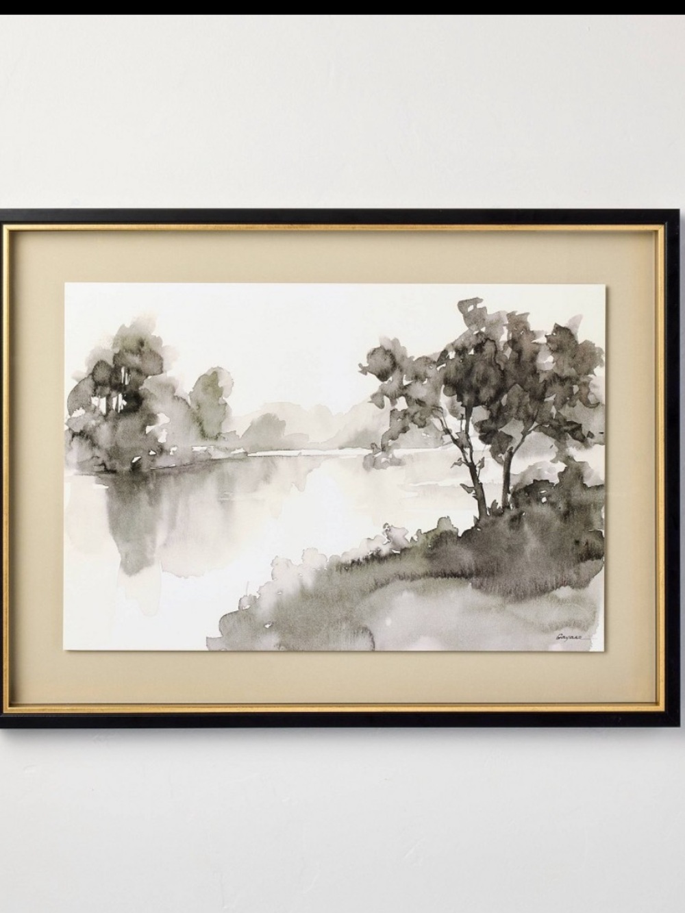 18"x24" Washed Stream Framed Wall
Art, Neutral Tones Hearth & Hand with Magnolia